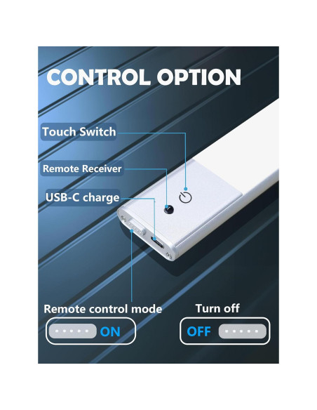 Luces LED Diomart Bajo Gabinete 3 Pzs Control Remoto 15 Colores