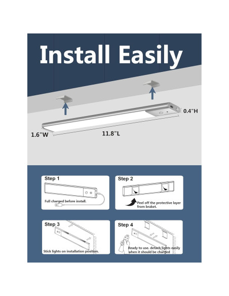 Luces LED Diomart Bajo Gabinete 3 Pzs Control Remoto 15 Colores