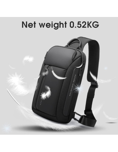 BANGE Bolsa Cruzada Impermeable para Hombres - Negro