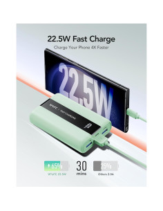 Banco de Energía VRURC 20000mAh Carga Rápida USB C Verde 2