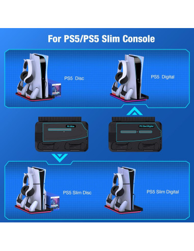 Soporte de Enfriamiento y Carga PS5 EUROA Slim/Digital