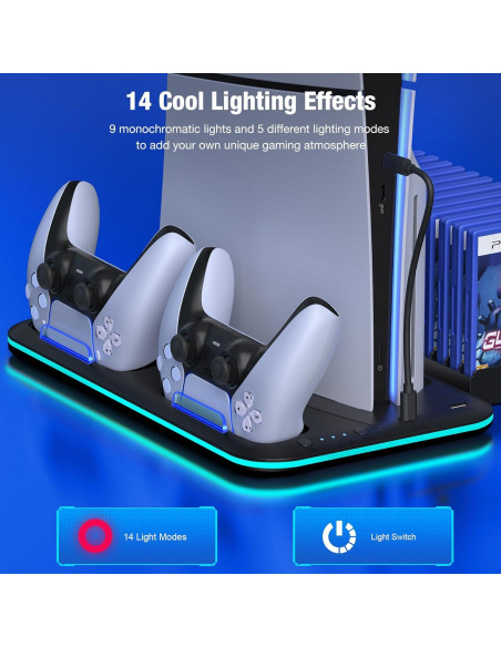 Soporte de Enfriamiento y Carga PS5 EUROA Slim/Digital
