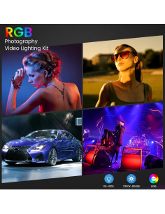 Kit de Iluminación Fotográfica RGB ALTSON 50W Bi-Color LED 2