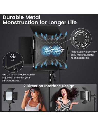 Kit de Iluminación Fotográfica RGB ALTSON 50W Bi-Color LED