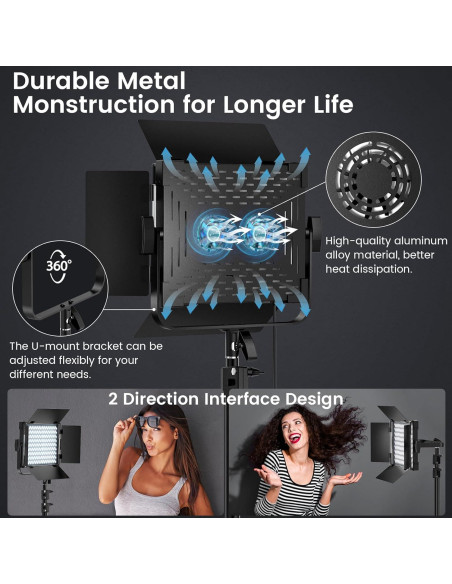 Kit de Iluminación Fotográfica RGB ALTSON 50W Bi-Color LED