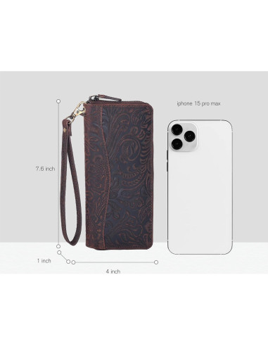 Billetera de Cuero Oak Leathers para Mujeres RFID Marrón