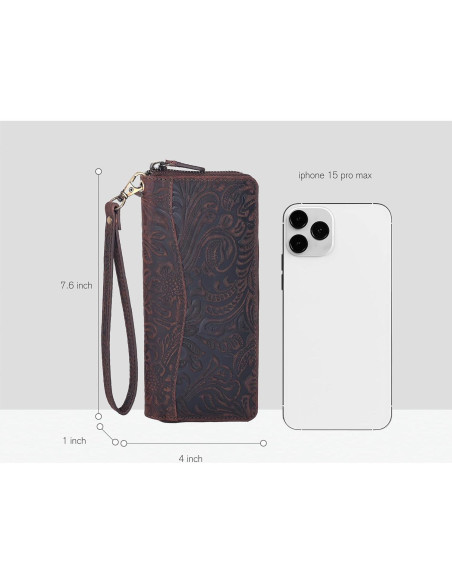 Billetera de Cuero Oak Leathers para Mujeres RFID Marrón