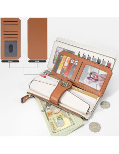 Cartera Travelambo Mujer RFID Cuero Lujo Gran Capacidad 2