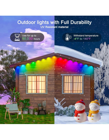 Luces LED RGB Greatfine 30.48m para Exteriores IP67