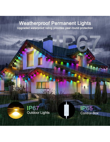 Luces LED RGB Greatfine 30.48m para Exteriores IP67