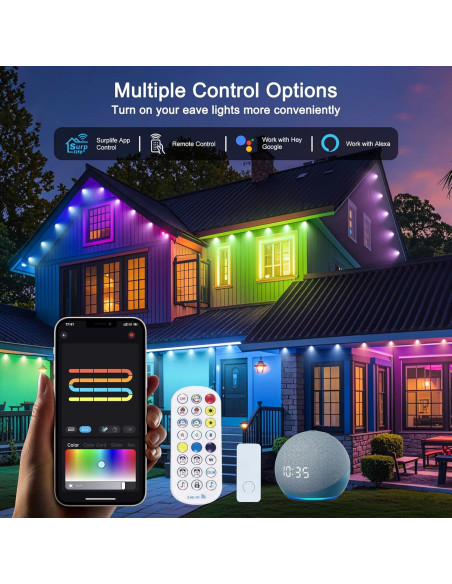 Luces LED RGB Greatfine 30.48m para Exteriores IP67