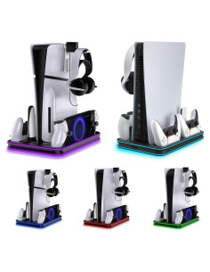 Dock de Carga y Enfriamiento PS5 OLYGIVE con RGB y Ventilador