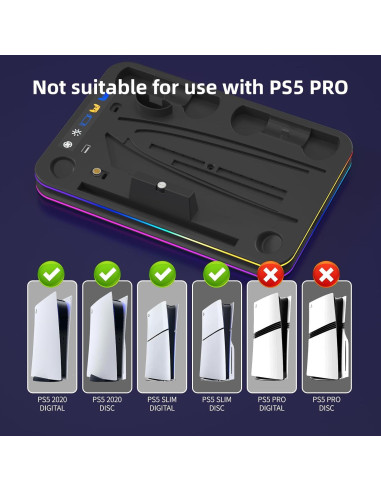 Dock de Carga y Enfriamiento PS5 OLYGIVE con RGB y Ventilador