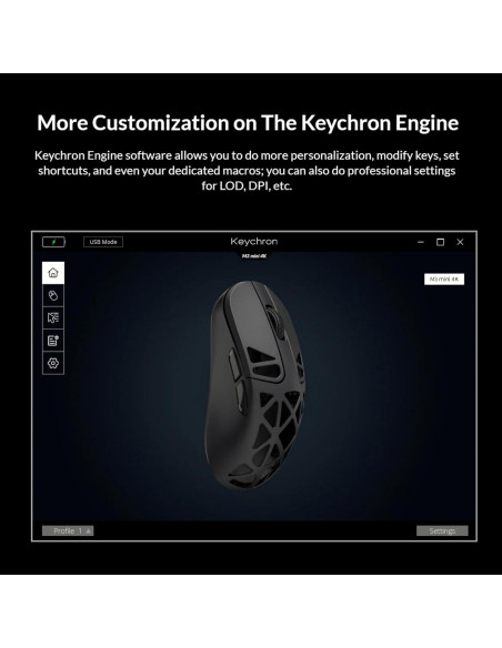 M3 Mini Ratón Inalámbrico Keychron 5.1 GHz Ultra Ligero 64g