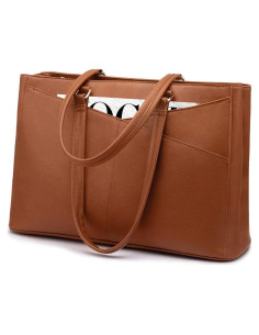 Bolsa Tote LOVEVOOK para Laptop 15.6" Marrón Impermeable