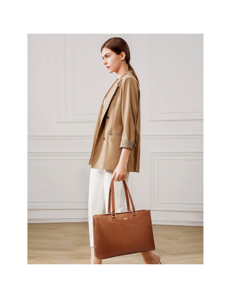 Bolsa Tote LOVEVOOK para Laptop 15.6" Marrón Impermeable