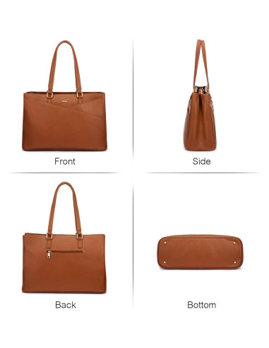 Bolsa Tote LOVEVOOK para Laptop 15.6" Marrón Impermeable