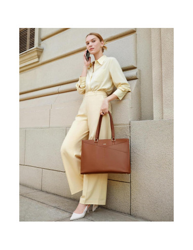 Bolsa Tote LOVEVOOK para Laptop 15.6" Marrón Impermeable