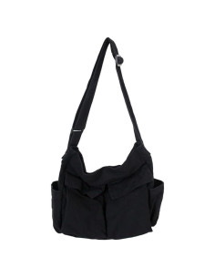 Bolsa Mensajera GAXOS Vintage Negra para Laptop 39.9 cm