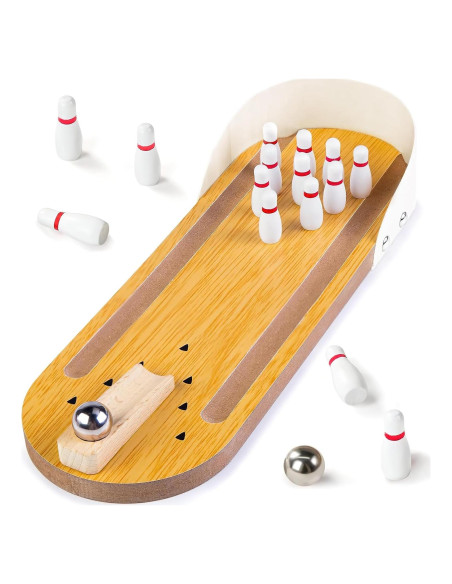 Juego de Bolos Mini 3 Nutrias de Madera para Escritorio