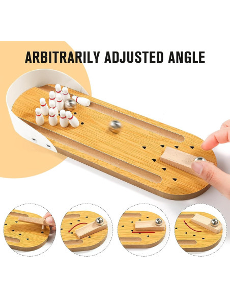 Juego de Bolos Mini 3 Nutrias de Madera para Escritorio