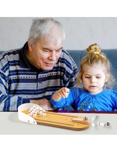 Juego de Bolos Mini 3 Nutrias de Madera para Escritorio