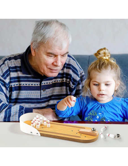 Juego de Bolos Mini 3 Nutrias de Madera para Escritorio