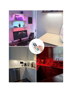 Luces LED Bajo Gabinete Kasanfe RGB 1500mAh Control Remoto 2