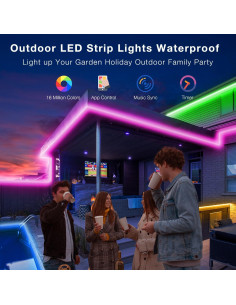 Luces LED de tira impermeables DAYBETTER 30m RGB con control remoto 2