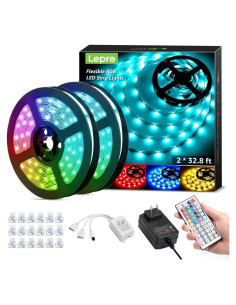 Tira LED Lepro 20m RGB 5050 con Control Remoto y Clips