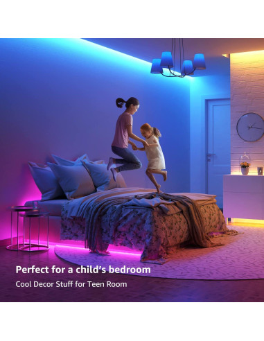 Tira LED Lepro 20m RGB 5050 con Control Remoto y Clips