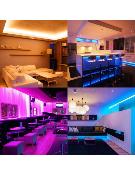 Tira LED Lepro 20m RGB 5050 con Control Remoto y Clips