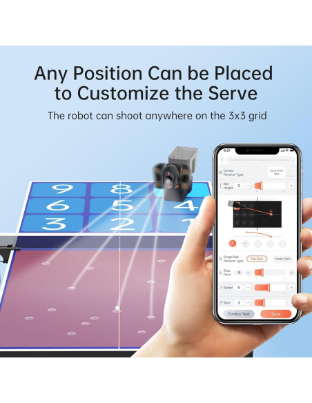 Robot de Tenis de Mesa PONGBOT NOVA S Pro, Control APP, 264 Rutinas