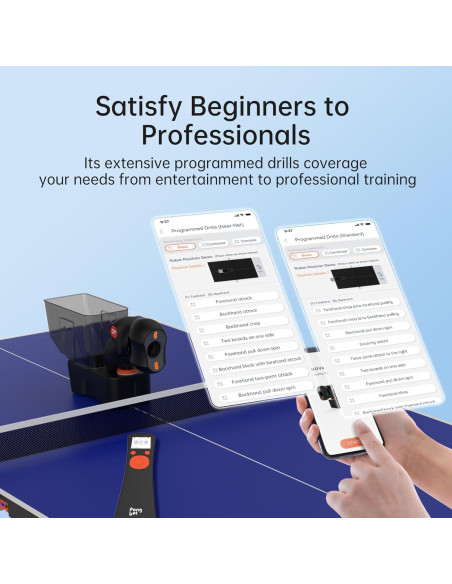 Robot de Tenis de Mesa PONGBOT NOVA S Pro, Control APP, 264 Rutinas