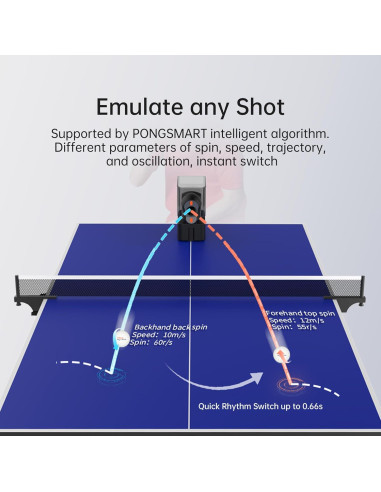 Robot de Tenis de Mesa PONGBOT NOVA S Pro, Control APP, 264 Rutinas