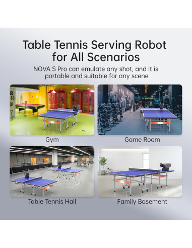 Robot de Tenis de Mesa PONGBOT NOVA S Pro, Control APP, 264 Rutinas