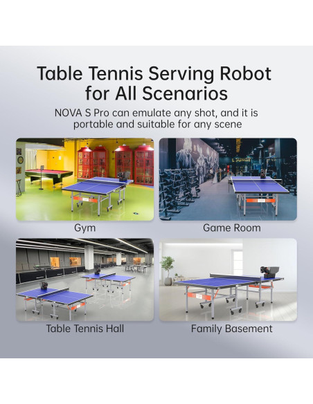 Robot de Tenis de Mesa PONGBOT NOVA S Pro, Control APP, 264 Rutinas