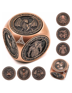 Dados Spinner 7 en 1 Wunhunew de Cobre para RPG D&D