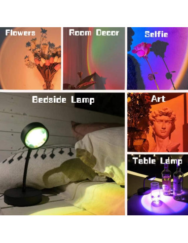 Proyector de Lámpara de Atardecer JIMEI 10W RGB 360