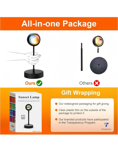 Proyector de Lámpara de Atardecer JIMEI 10W RGB 360