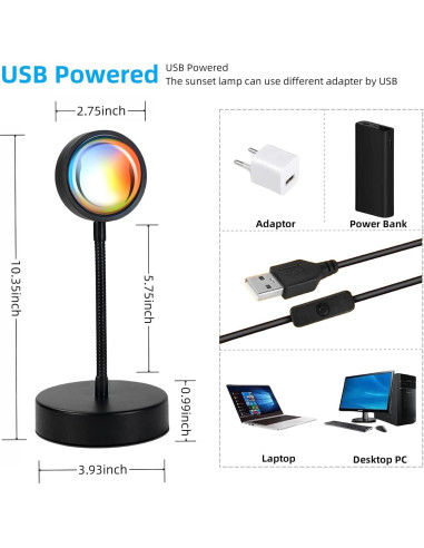 Proyector de Lámpara de Atardecer JIMEI 10W RGB 360