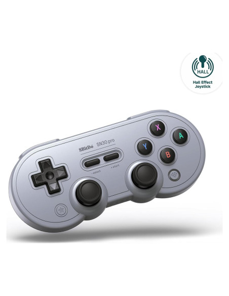 Controlador Bluetooth 8Bitdo SN30 Pro Gris, Joystick Hall