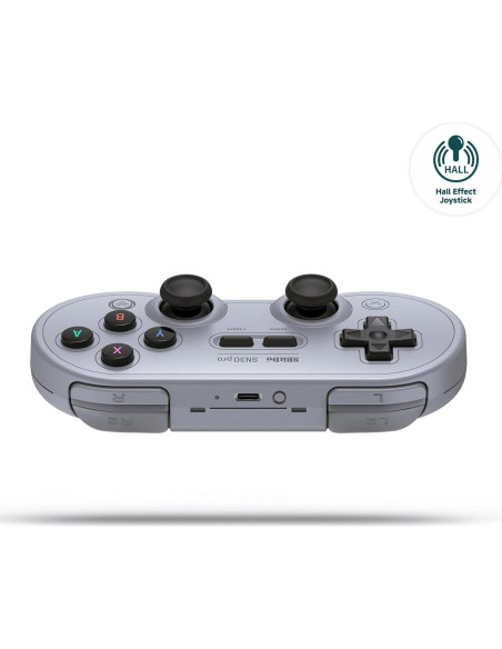 Controlador Bluetooth 8Bitdo SN30 Pro Gris, Joystick Hall