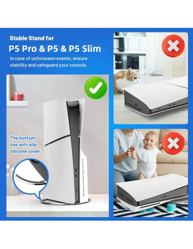 Soporte Vertical para Consola P5 Pro/Slim TanReginal - Estable y Minimalista
