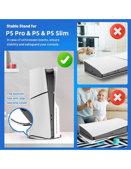 Soporte Vertical para Consola P5 Pro/Slim TanReginal - Estable y Minimalista