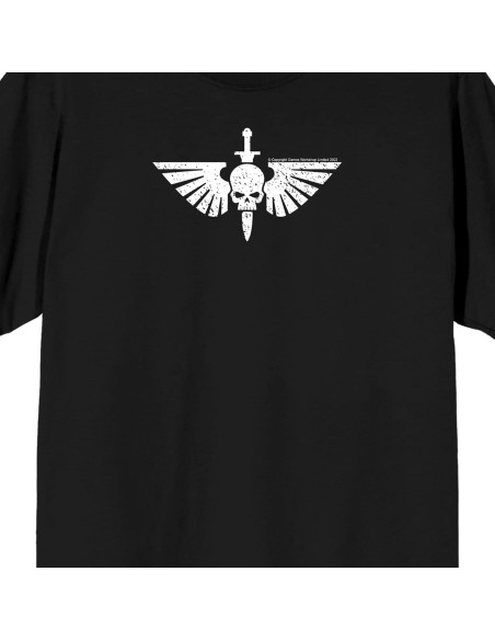 Camiseta Gráfica Negra Warhammer 40000 Hombre Talla Grande