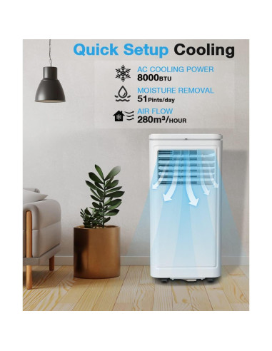 Aire Acondicionado Portátil Joy Pebble 8000 BTU 32 m
