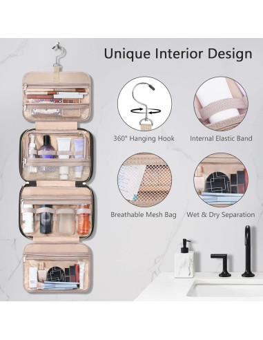 Bolsa de Aseo Wedama Grande Negra con Organizador de Joyería