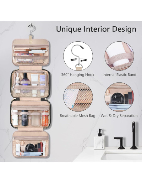 Bolsa de Aseo Wedama Grande Negra con Organizador de Joyería