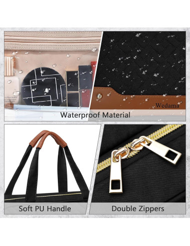 Bolsa de Aseo Wedama Grande Negra con Organizador de Joyería